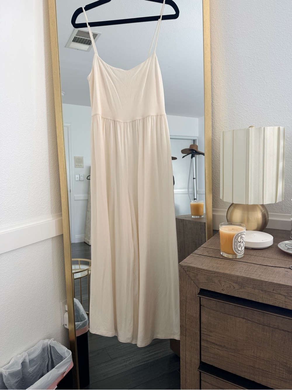 Wilfred Cream Spaghetti Strap Jumpsuit